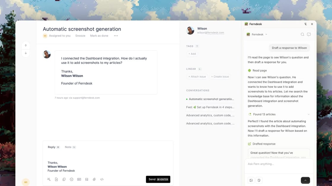 Chatting with documentation in the Ferndesk Chrome extension